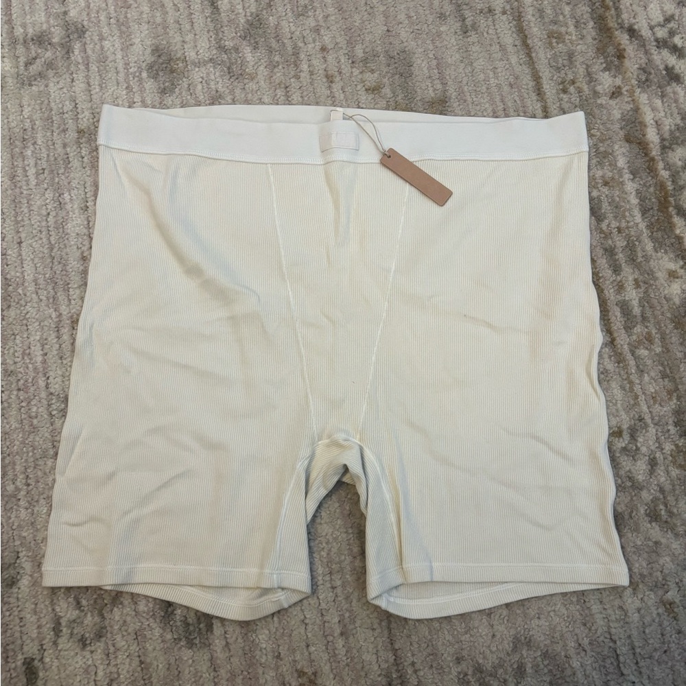 NWT Bone SKIMS Cotton Ribbed Boxers Size 4x